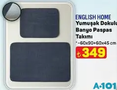 ENGLİSH HOME YUMUŞAK DOKULU BANYO PASPAS TAKIMI 60X90X60X45 CM ENGLİSH HOME YUMUŞAK DOKULU BANYO PASPAS TAKIMI 60X90X60X45 CM